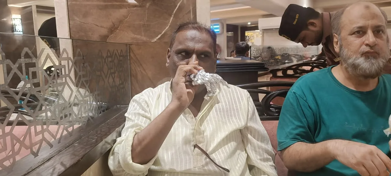 Enjoying Mutton Biryani at Shalimar Restaurant