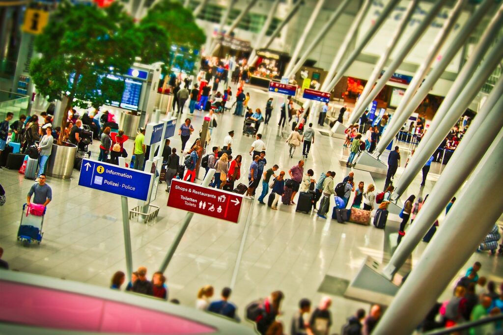 airport, tourism, flying, luggage counter